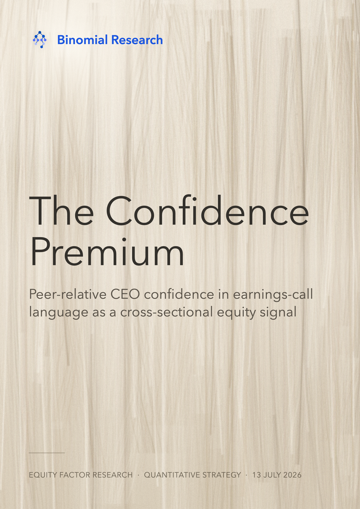 The Confidence Premium cover